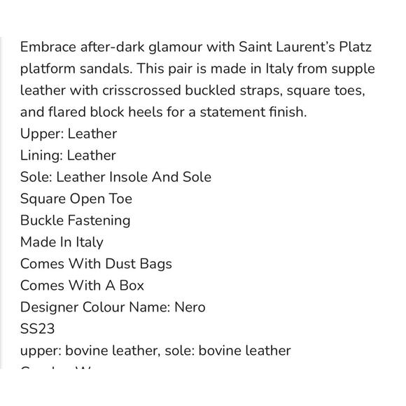 Saint Laurent Platz 38/ US 8 Multi Buckle Strappy Platform Sandal Black Leather - Picture 14 of 14